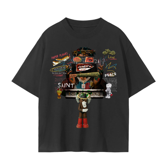 Blk jesus graffiti tee